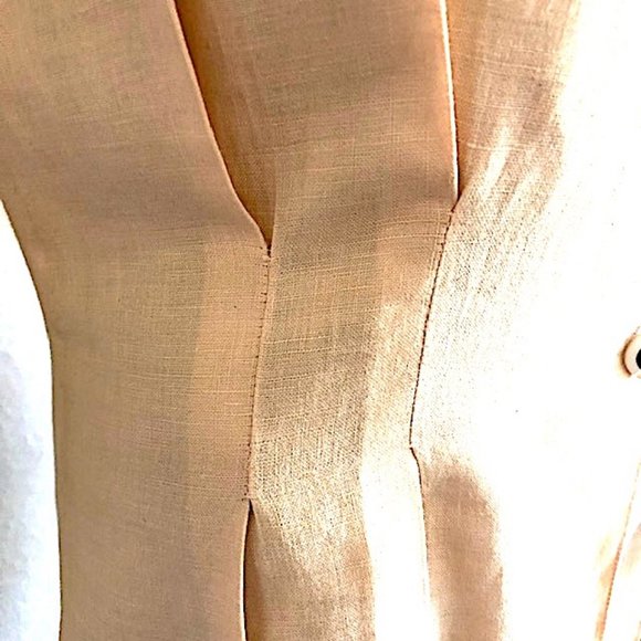 Esprit Blush Pink Linen Fitted Button Up Shirt - Picture 5 of 8